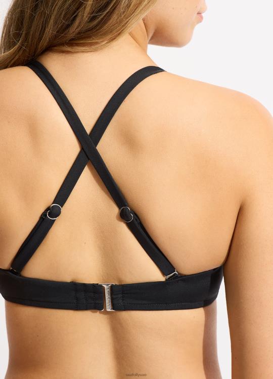 أعلى الرسن الرقبة مغرفة الجماعية DD نحيف أسود Seafolly ملابس سباحة 2JF2D231