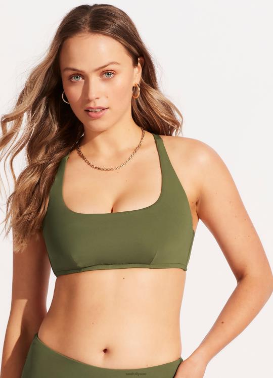 أعلى الرسن الرقبة مغرفة الجماعية DD نحيف زيتون Seafolly ملابس سباحة 2JF2D248