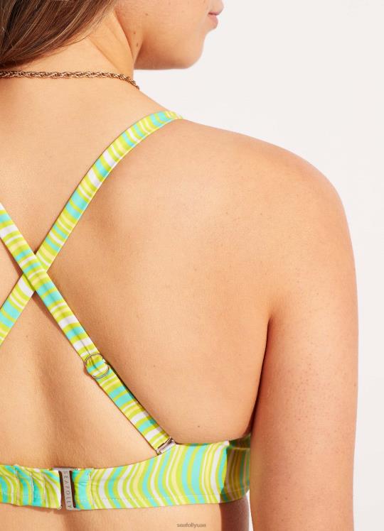 وزارة الدفاع فرقة DD مغرفة الرقبة الرسن نحيف انفجار الجير Seafolly ملابس سباحة 2JF2D489