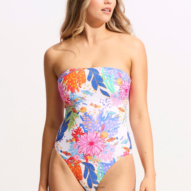 تحت البحر DD العصابة قطعة واحدة نحيف أبيض Seafolly ملابس سباحة 2JF2D67
