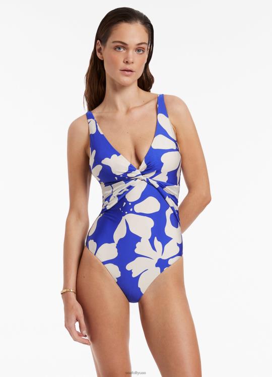 قطعة واحدة أمامية ملتوية من إمبوريو D-DD نحيف الياقوت Seafolly ملابس سباحة 2JF2D157