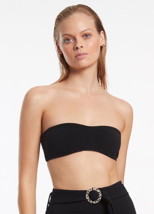 قطعة بيكيني علوية من Isla Rip Mini Bandeau بيكيني نحيف أسود Seafolly ملابس سباحة 2JF2D318