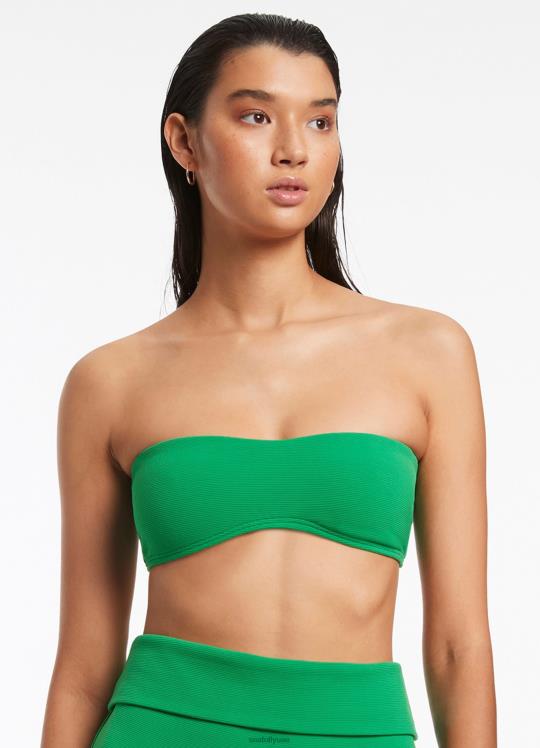 قطعة بيكيني علوية من Isla Rip Mini Bandeau بيكيني نحيف أخضر Seafolly ملابس سباحة 2JF2D381