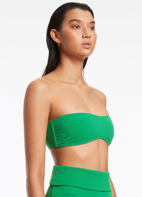 قطعة بيكيني علوية من Isla Rip Mini Bandeau بيكيني نحيف أخضر Seafolly ملابس سباحة 2JF2D381