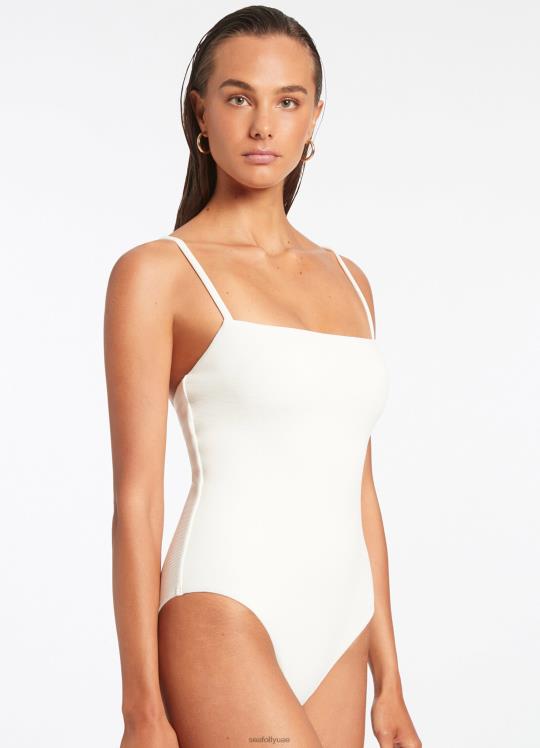 Isla Rip Mini Tank قطعة واحدة نحيف كريم Seafolly ملابس سباحة 2JF2D121