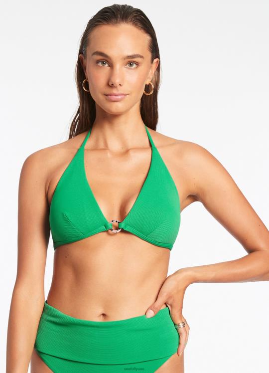 قطعة بيكيني علوية مثلثة الشكل من Isla نحيف أخضر Seafolly ملابس سباحة 2JF2D356