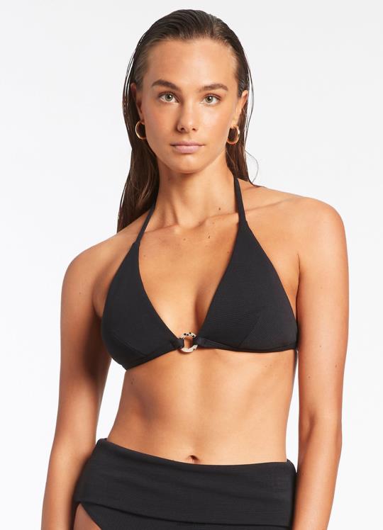 قطعة بيكيني علوية مثلثة الشكل من Isla نحيف أسود Seafolly ملابس سباحة 2JF2D382