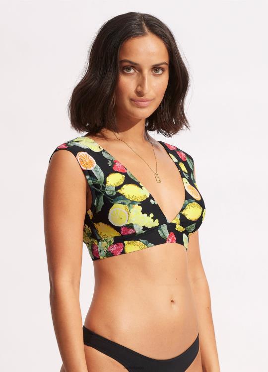 قمة الأكمام كاب Lemoncello نحيف أسود Seafolly ملابس سباحة 2JF2D630