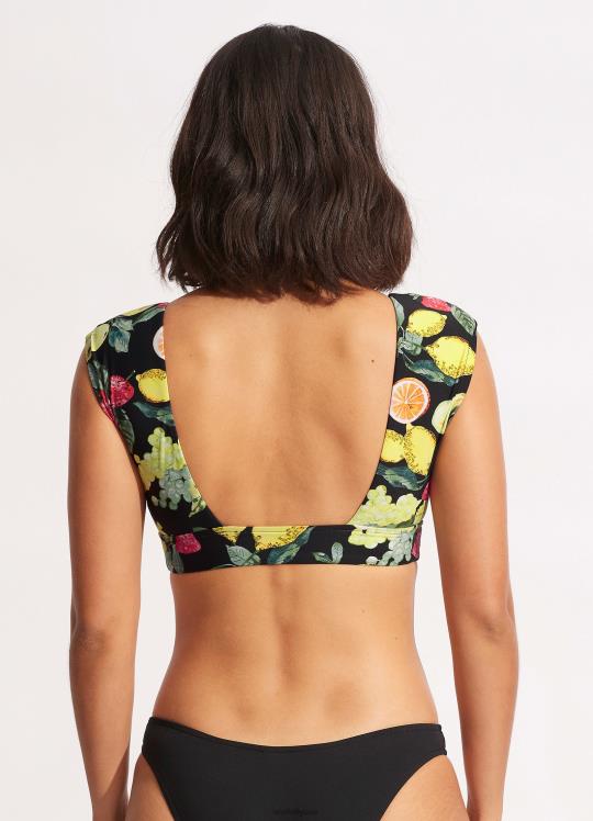 قمة الأكمام كاب Lemoncello نحيف أسود Seafolly ملابس سباحة 2JF2D630