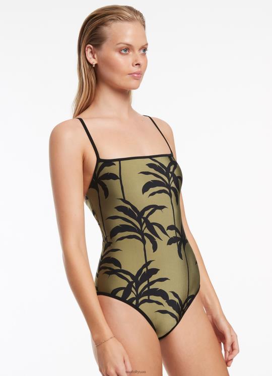Palme Mini Tank قطعة واحدة نحيف زيتون Seafolly ملابس سباحة 2JF2D125