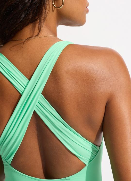 الصليب الجماعي مرة أخرى قطعة واحدة نحيف نعناع Seafolly ملابس سباحة 2JF2D10