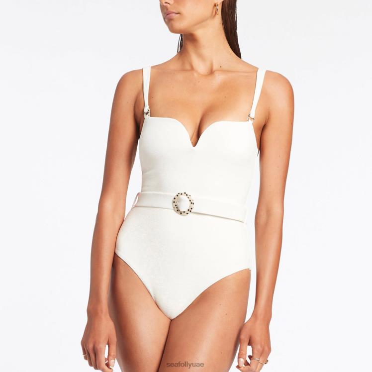 تانك آيسلا ريب سويت هارت قطعة واحدة نحيف كريم Seafolly ملابس سباحة 2JF2D119