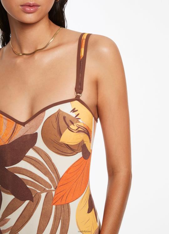 خزان تقليم الأزهار قطعة واحدة نحيف لاتيه Seafolly ملابس سباحة 2JF2D120