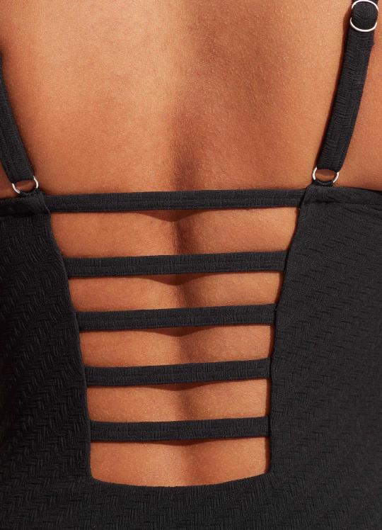 الصفصاف د قطعة واحدة نحيف أسود Seafolly ملابس سباحة 2JF2D161