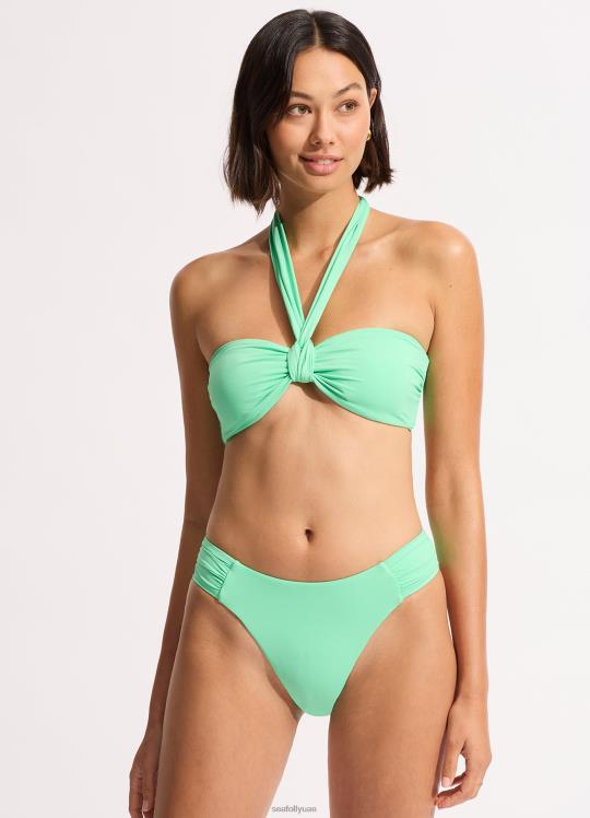 جزء سفلي من البكيني ذو الساق العالية والمكشكش على الجانب نحيف نعناع Seafolly ملابس سباحة 2JF2D227