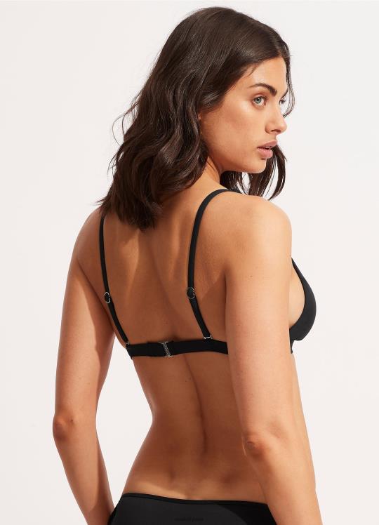 الخطوط الطويلة الجماعية ثلاثي نحيف أسود Seafolly ملابس سباحة 2JF2D239