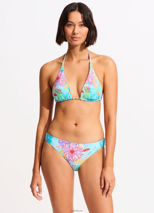 جزء علوي بيكيني مثلث منزلق ذو وجهين تحت البحر نحيف ضباب أزرق Seafolly ملابس سباحة 2JF2D366