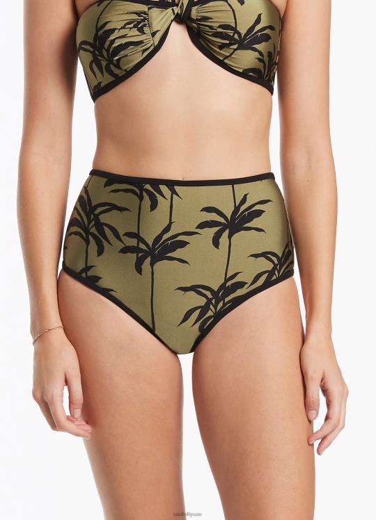 بالمي عالية الخصر بانت نحيف زيتون Seafolly ملابس سباحة 2JF2D386