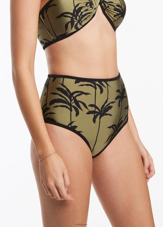 بالمي عالية الخصر بانت نحيف زيتون Seafolly ملابس سباحة 2JF2D386