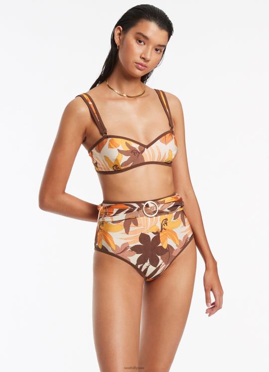 حزام فلوريال عالي الخصر نحيف لاتيه Seafolly ملابس سباحة 2JF2D416