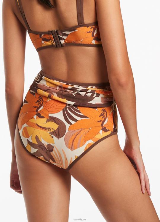 حزام فلوريال عالي الخصر نحيف لاتيه Seafolly ملابس سباحة 2JF2D416