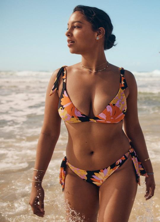 بنطال بالم سبرينغز ذو ربطة جانبية نحيف أسود Seafolly ملابس سباحة 2JF2D429