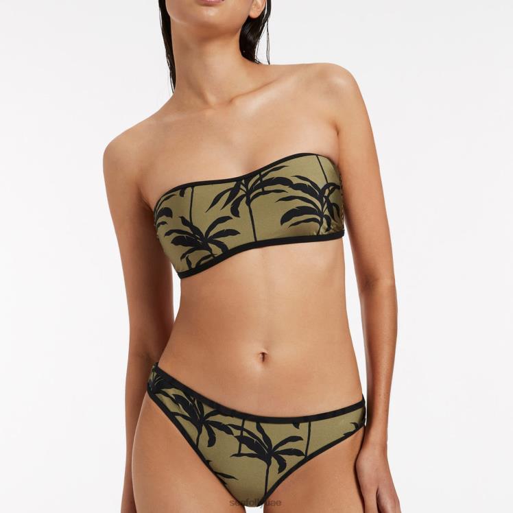 بنطال هيبستر بزخرفة بالم نحيف زيتون Seafolly ملابس سباحة 2JF2D433