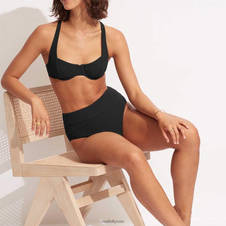 حمالة صدر من الصفصاف نحيف أسود Seafolly ملابس سباحة 2JF2D443