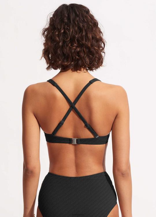 حمالة صدر من الصفصاف نحيف أسود Seafolly ملابس سباحة 2JF2D443