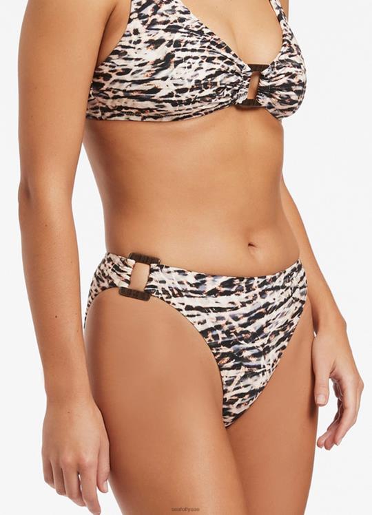 بنطال صحارى ذو أرجل عالية نحيف أسود Seafolly ملابس سباحة 2JF2D472