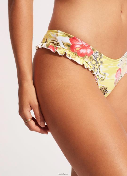 بنطلون ريو عالي القطع من الساحل إلى الساحل نحيف الجير البري Seafolly ملابس سباحة 2JF2D508