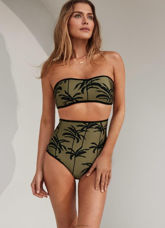 بالمي بنطال عالي الخصر نحيف زيتون Seafolly ملابس سباحة 2JF2D544