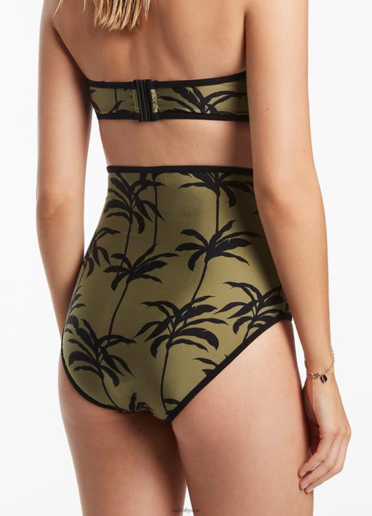 بالمي بنطال عالي الخصر نحيف زيتون Seafolly ملابس سباحة 2JF2D544