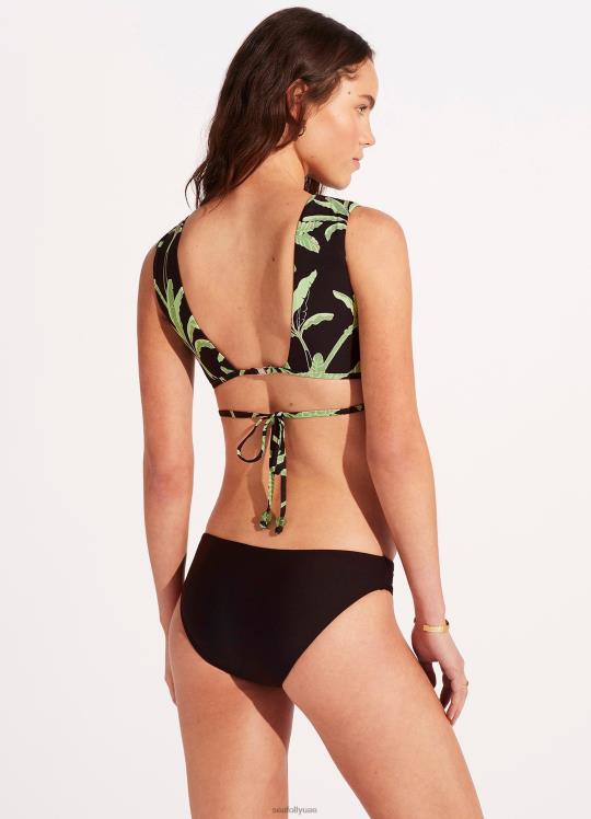 النخيل الجنة محب بانت نحيف أسود Seafolly ملابس سباحة 2JF2D551
