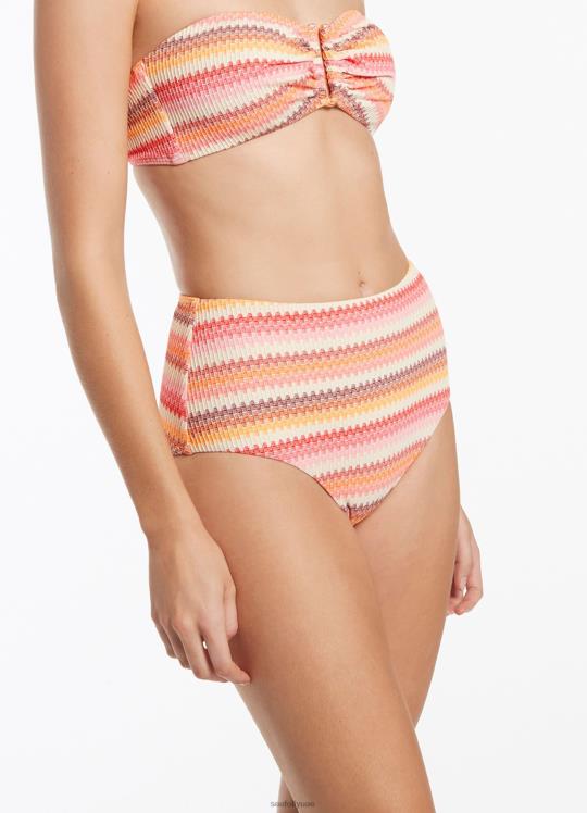 بنطال كابري مخطط بخصر عالٍ نحيف حلويات Seafolly ملابس سباحة 2JF2D556