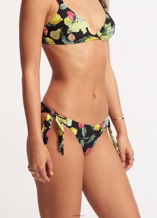 بنطال ليمونسيلو برباط جانبي نحيف أسود Seafolly ملابس سباحة 2JF2D582