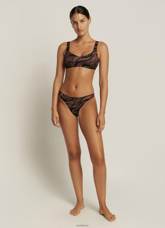 السراويل محب البدو نحيف الطين المحروق / الأسود Seafolly ملابس سباحة 2JF2D601