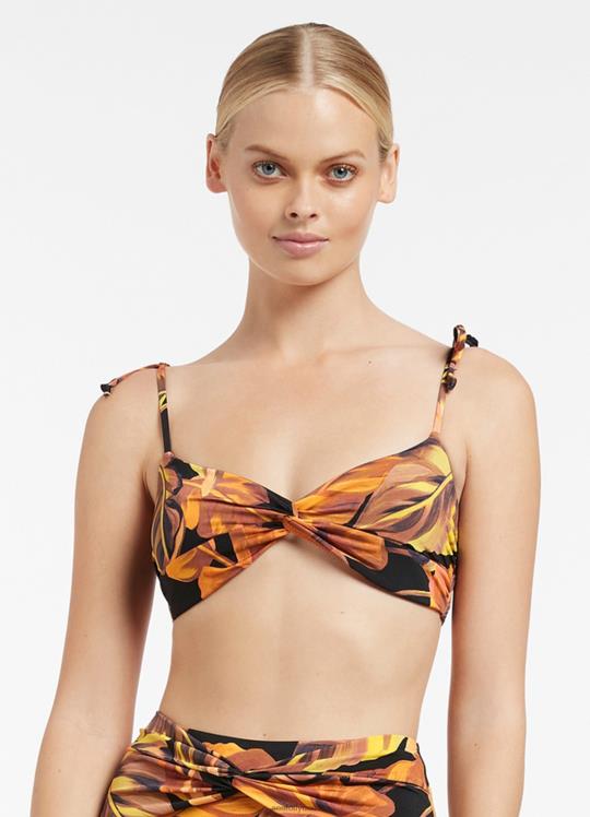 بالماس تطور الجزء العلوي الأمامي نحيف أسود Seafolly ملابس سباحة 2JF2D602