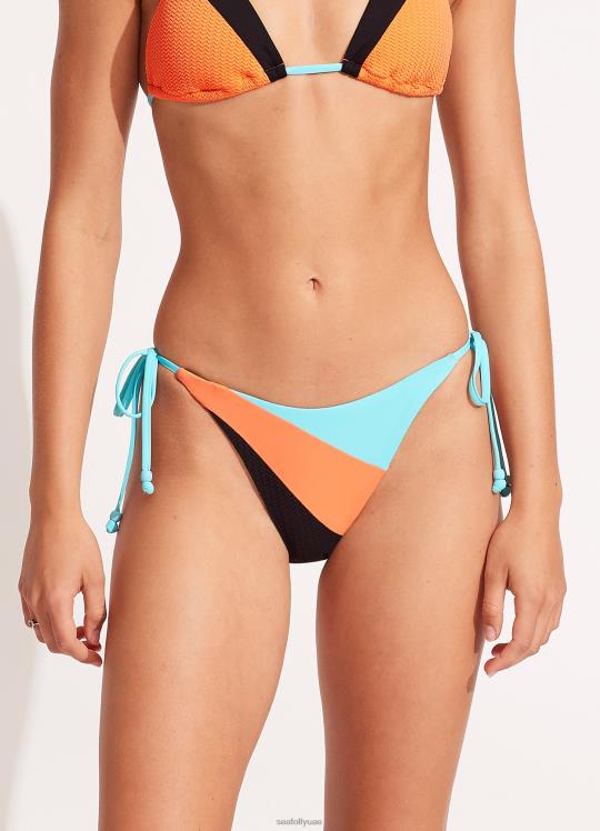 شريحة من لصق ربطة عنق على الجانب السفلي من البيكيني نحيف أسود Seafolly ملابس سباحة 2JF2D627