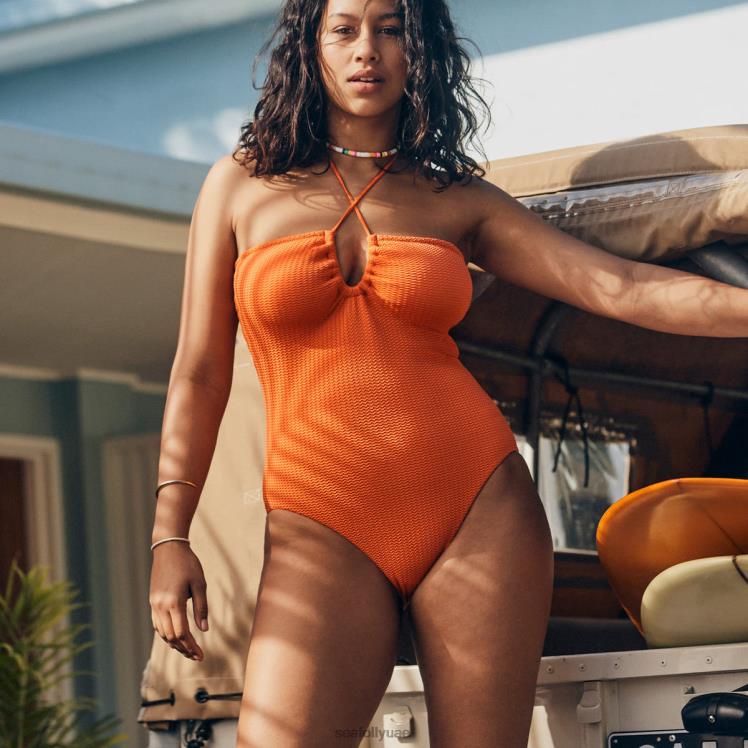 عصابة الغوص البحرية قطعة واحدة نحيف الماندرين Seafolly ملابس سباحة 2JF2D63