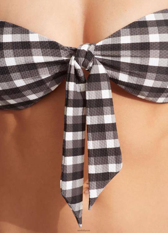 بورتوفينو ربطة عنق ملتوية في الأمام نحيف أسود Seafolly ملابس سباحة 2JF2D632