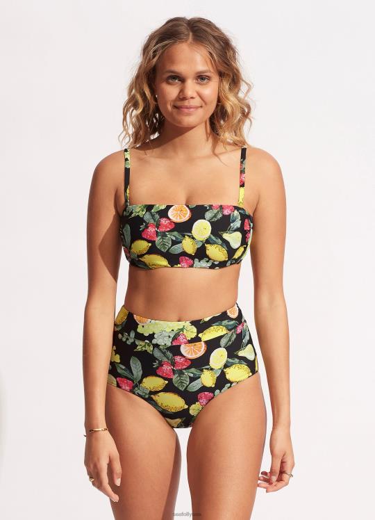 بنطلون ليمونسيلو عالي الخصر نحيف أسود Seafolly ملابس سباحة 2JF2D633