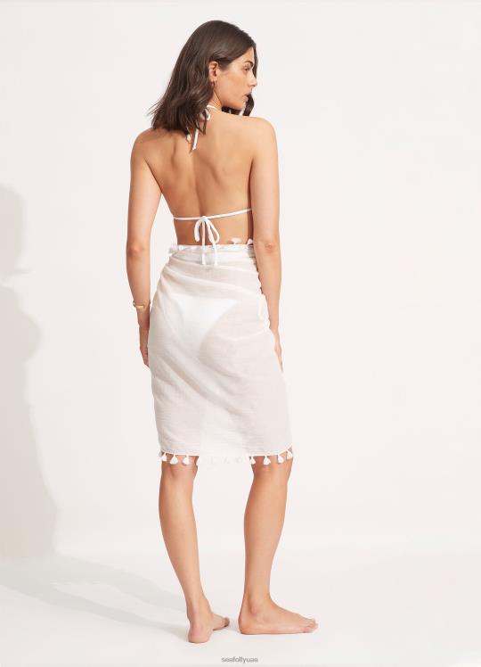 ردائه الشاش القطن نحيف أبيض Seafolly ملابس سباحة 2JF2D638