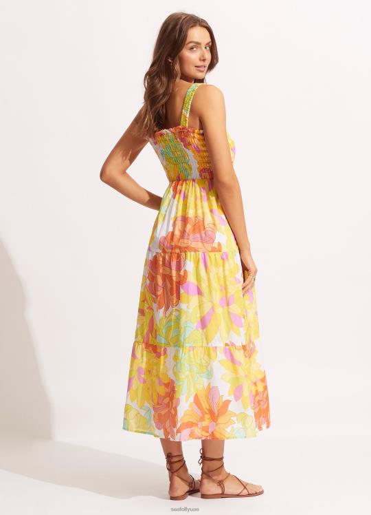 فستان بالم سبرينغز ميدي خفيف ليموني نحيف الأضواء Seafolly ملابس 2JF2D666