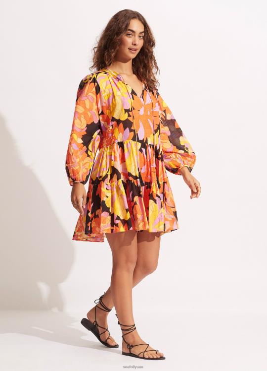 فستان من طبقات بالم سبرينغز نحيف أسود Seafolly ملابس 2JF2D691