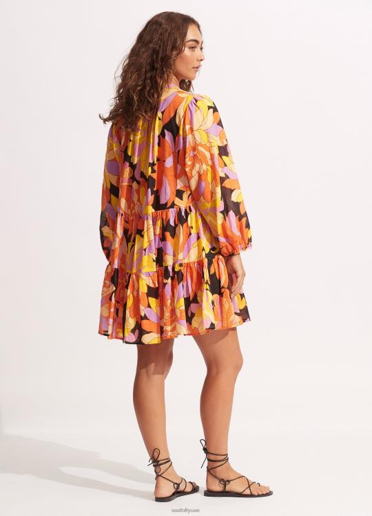 فستان من طبقات بالم سبرينغز نحيف أسود Seafolly ملابس 2JF2D691