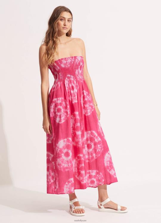 تنورة / فستان ماكسي مصبوغ نحيف ارتفع الوردي Seafolly ملابس 2JF2D696