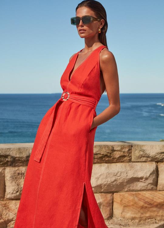 فستان جيتسيت بغرزة غاطسة نحيف فيماما Seafolly ملابس 2JF2D700