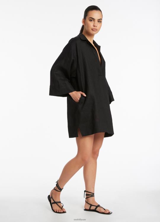 قفطان جيتسيت السترة نحيف أسود Seafolly ملابس 2JF2D705