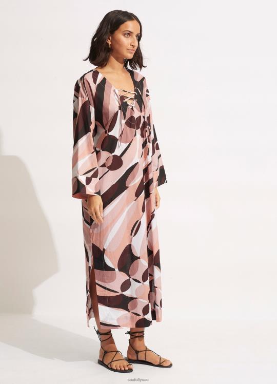 غطاء ماكسي بجانب حمام السباحة نحيف بني داكن Seafolly ملابس 2JF2D706